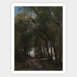 A Lane through the Trees by Jean-Baptiste-Camille Corot Sticker